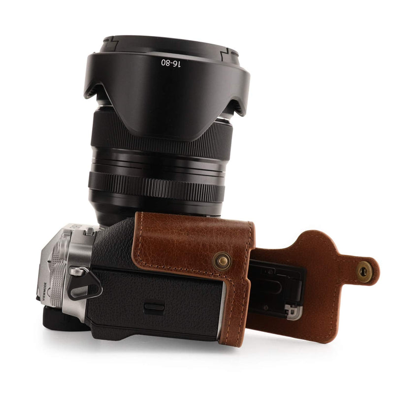 MegaGear MG1924 Ever Ready Genuine Leather Camera Half Case Compatible with Fujifilm X-T4 - Brown