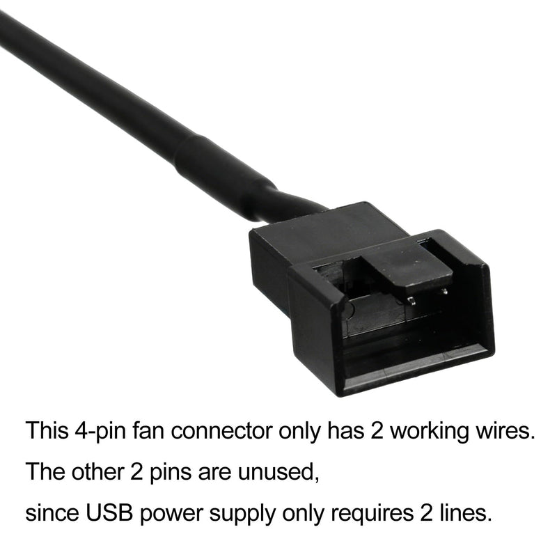USB 5V to 12V 4 Pin Fan Speed Adapter Controller 11.8 Inch Tinned Copper Wire Max 8W/0.7A PVC Insulated Plug and Play for PC Cooling Fan Chassis Transfer Power Cord