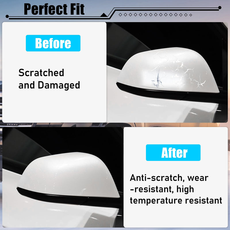 Jaronx Compatible with Tesla Model 3 Side Mirror Cover Replacement 2017 2018 2019 2020 2021 2022 2023 2024 2025, Passenger Side Rear View Door Mirror CoverCaps for Model 3 Accessories(Pearl White) Right
