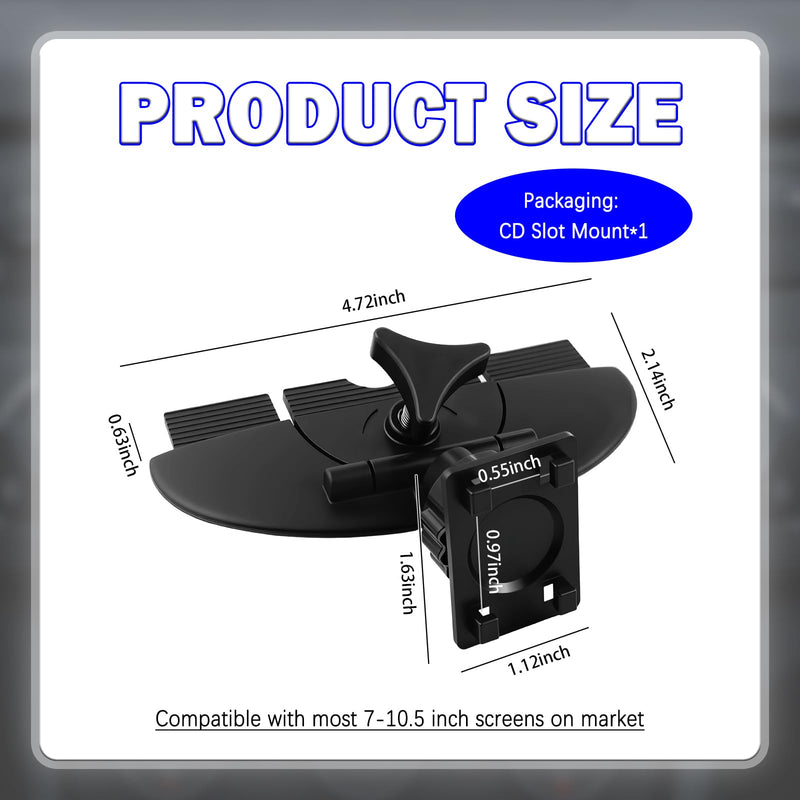 360° Rotatable CD Slot Mount for Carplay Screen,Non-Slip CD Mount | for Carplay Screen GPS Display,7"-10.5" Display Carplays CDs Mounts Car Accessories for Cars,SUVs