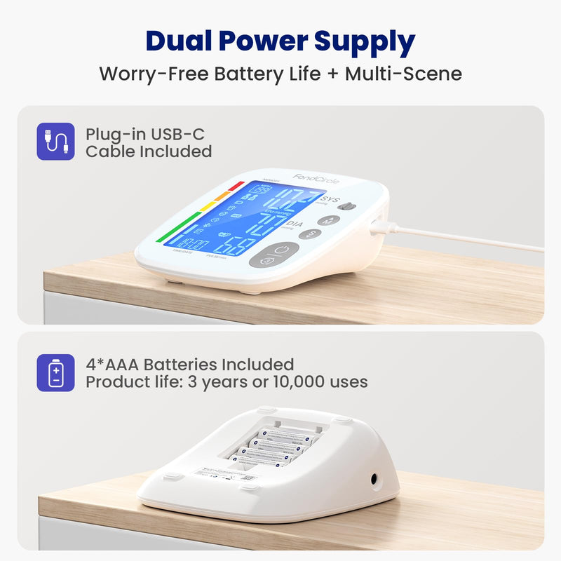 Automatic Digital Upper Arm Blood Pressure Monitor for Home Use | Bluetooth sync, 8.6-17.7" adjustable cuff, 2×199 memory, large LCD display for home use Adjustable Cuff 8.6"-17.7"