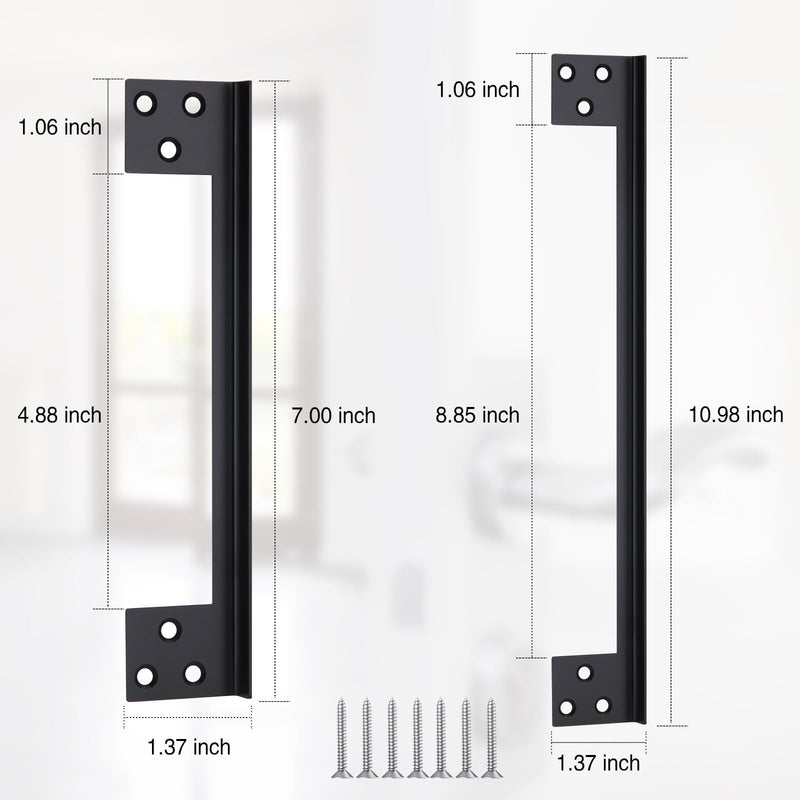 Door Latch Guard Home Security Door Lock Plate, Outswing Door Security Protector to Prevent Unauthorized Entry, Extra Security Door Locks Door Blocker, Steel Latch Guard Plate Cover (11" - 2pack) 11in - 2pack