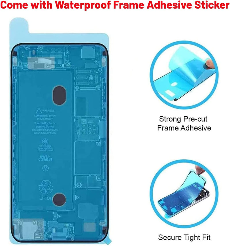 Original Back Glass Cover Battery Door Replacement & Waterproof Tape, Pre-Installed Camera Frame for iPhone 14 All Carriers Repair 14 Tool (Blue) Blue