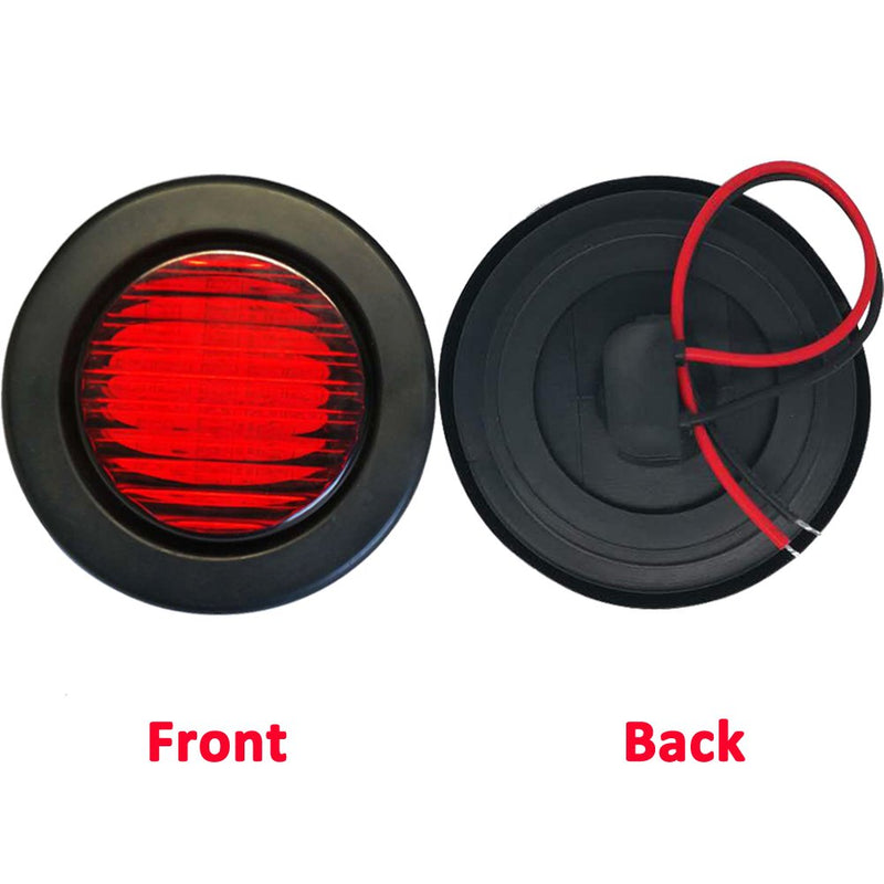 NEW SUN Premium 2.5" Round LED Trailer Lights, 13 Red LEDs Side Marker Lights, Clearance Lights Kits with Grommet & 2-Pin Plug - Universal for Trucks, Trailers, Rvs, Camper, 5 Pcs