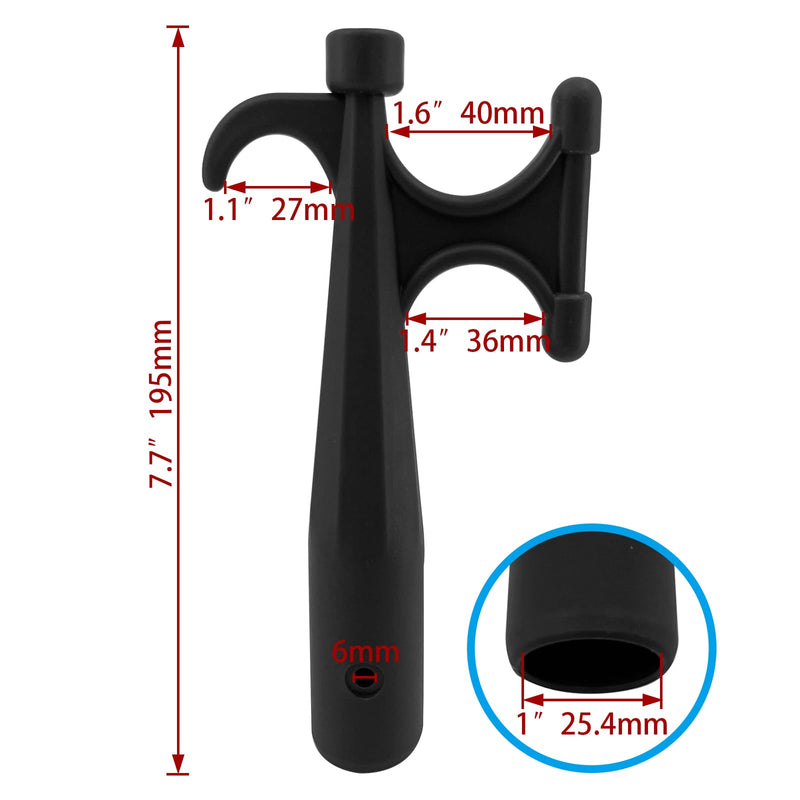 ISURE MARINE 2Pcs Nylon Boat Hook Floating,Hook for Extension Pole,Unbreakable,Durable,Rust-Resistant Boat Hook Replacement Attachment Replacement Boat Hook End for Mooring Yacht Boat Kayak,Black