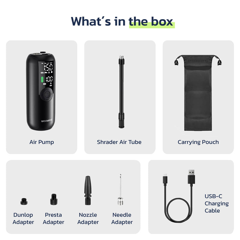 Tire Inflator Portable Air Compressor, Electric Bike Tire Pump With Gauge, Air Pump For Car Tires, 150PSI, Mobile Air Compressor for Car, Motorcycle, Electric Bike, by Woowind