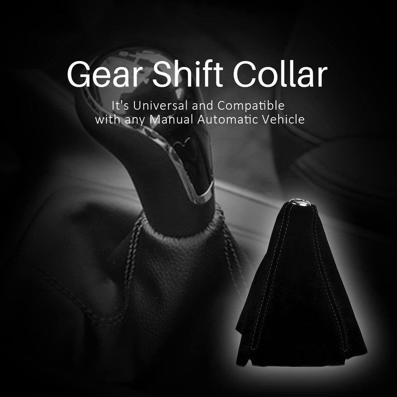 Universal Suede Leather Shift Boot Manual or Auto Gear Shift Cover Black