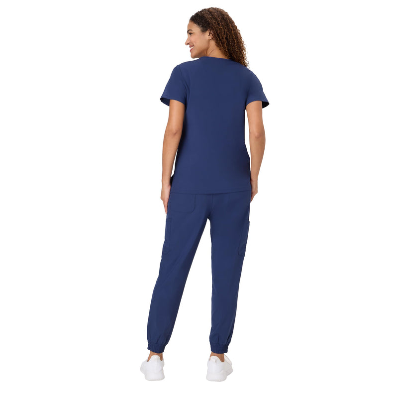 Hanes Women's Scrubs Set, Medical Scrubs With Pockets, Moisture-wicking Healthcare Clothing for Women Medium Athletic Navy