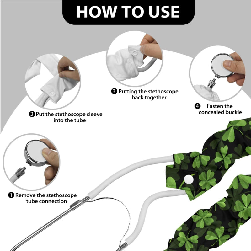 LedBack Nurses Stethoscope Protective Covers Stethoscope Accessories 2 Pack Stretchy Slim Stethoscope Sleeves Washable Stethoscopes Sleeves for Saint Patricks Day