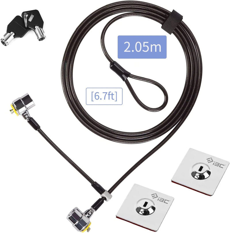 Laptop Lock, Combination Security Lock Cable with Keys and Anchor Plate, Anti Theft Lock for Business Electronics, Monitors, Tablets, Smart Phones (2 Laptop Locks Head)