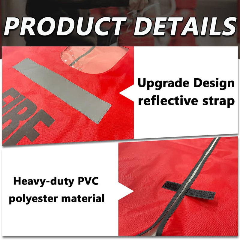 Fire Extinguisher Cover with Reflective Strap, Heavy Duty Fire Sa-fety Protective Sleeve from scuffs & scratches Accessories, 1 Pcs, 17"Wx22"L (5-13LB) 5-13LB(17"Wx22"L)