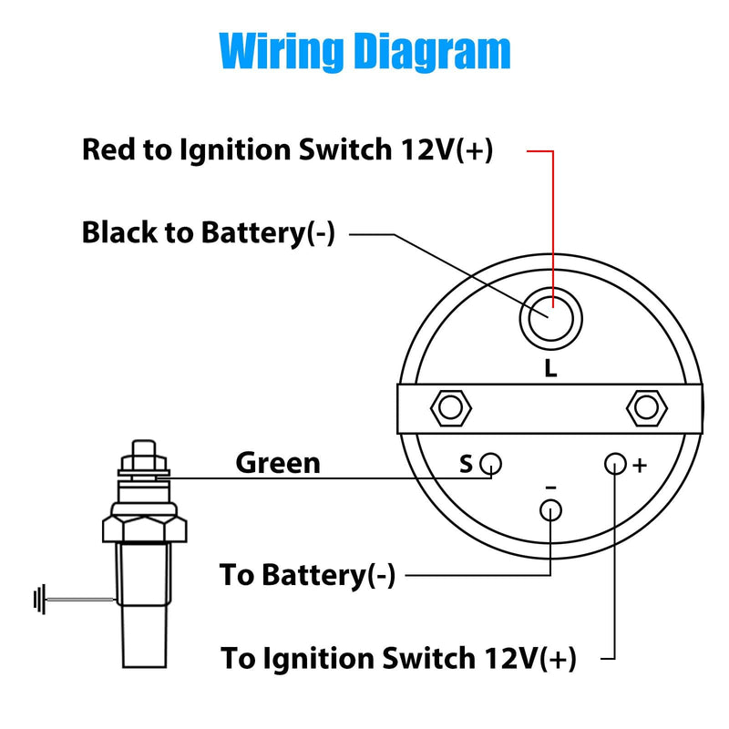 12V Water Temperature Gauge 100-250℉, 52mm Water Temp Gauge LED Backlight, Water Coolant Temp Gauge, Water Temp Meter with Sensor, Electrical Water Temperature Gauge for Car RV Truck Boat Marine