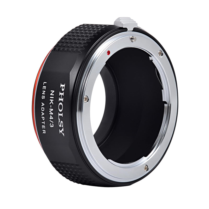 PHOLSY Lens Mount Adapter F to MFT Compatible with Nikon F (AI) Lens to Micro Four Thirds (M4/3 Micro 4/3) Camera Body Compatible with Olympus Panasonic Lumix Cameras, F to M4/3 Nikon F / AI to M4/3