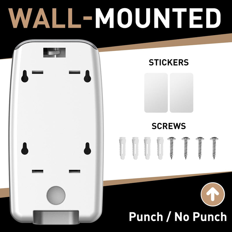 Commercial Soap Dispenser Wall Mount Manual Pump Hand Soap Dispenser 800ml Gel Liquid Hand Sanitizer Dispenser Self Adhesive for Home Bathroom (Black) Black