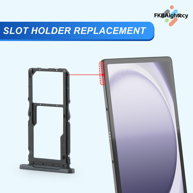 2PCS Sim Card Tray for Samsung Galaxy Tab A9+/A9 Plus SD Card Tray for Galaxy Tab A9+/A9 Plus SM-X210 SM-X215 SM-X216 Slot Holder Replacement with Open Eject Pin(Balck)