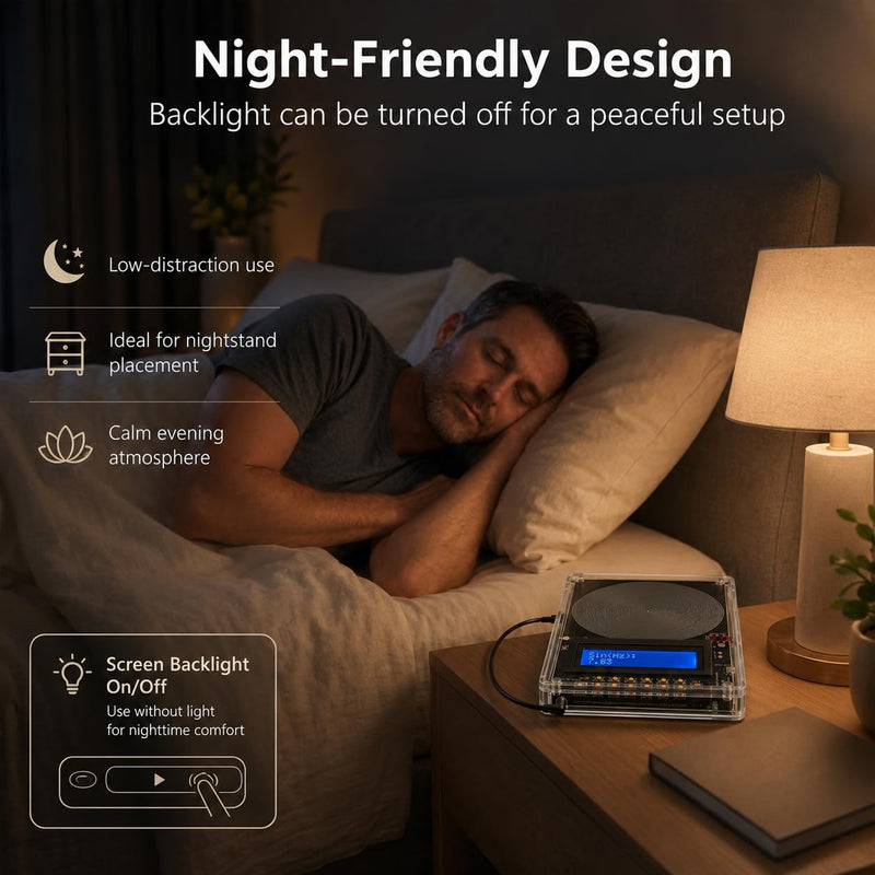 Frequency Generator for Healing 7.83hz Schumann Resonance Generator, Adjustable with Ultra-Soft Acoustic Earphones & Storage Case for Relaxation, Meditation, Focus