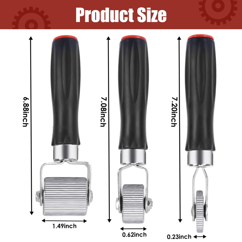 Car Sound Deadening Roller Metal Installation Tool 3 Pcs for Auto Noise Roller Car Sound Deadener Application Installation Tool Rolling Wheel Interior Accessories (3 pcs)