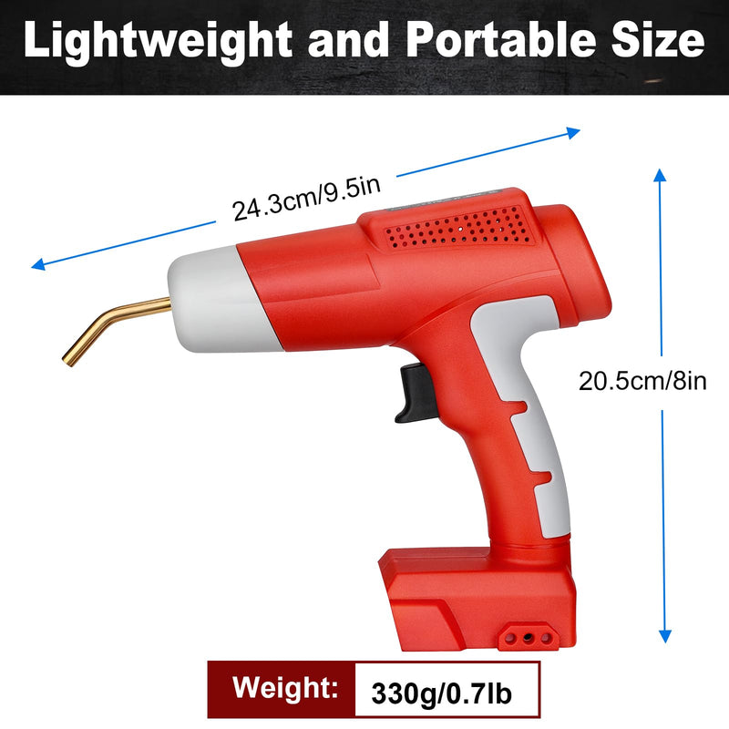 Cordless Plastic Welder Gun Compatible with Milwaukee M18 18V Battery with 600PCs Hot Staples Plastic Welding Kit for Car Bumper and other plastic Repairing(No Battery)