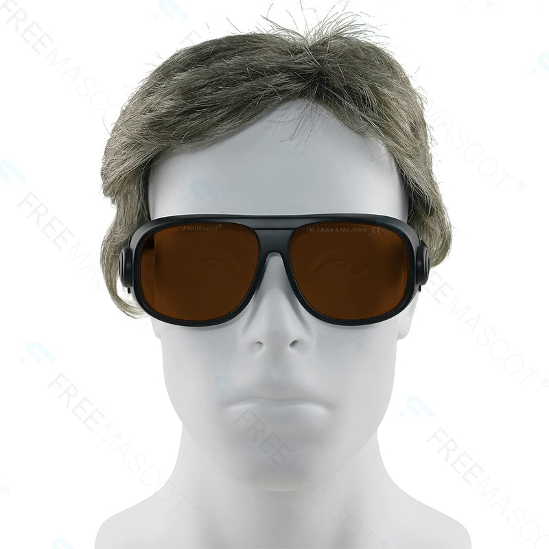 FreeMascot Professional OD 4+ 190nm-540nm/ 600nm-700nm Laser Safety Glasses For Violet/Blue/Green & Red Laser Light Frame Style 1