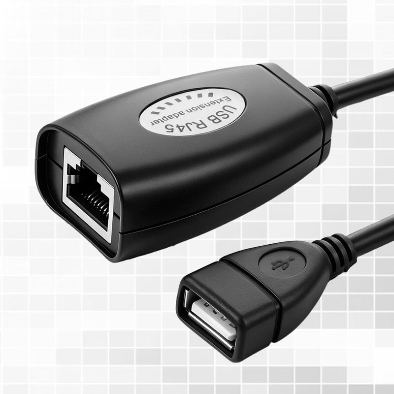 USB-RJ45 Extender, USB to RJ45 Extension Adapter, USB Over Cat6 Cable Extension RJ45 Extender Extensions Cables Connector Adapters Over Cat5/Cat5e/Cat6/Cat7/Cat8-2 Pairs
