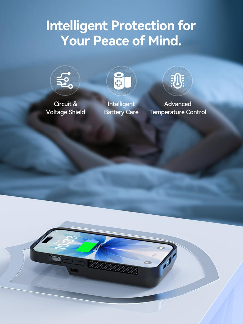 NEWDERY 9300mAh Battery Case for iPhone 17/17 Pro Fast Charging Case Black | Portable Power Bank,USB-C Port, Fast Charging, Protective Rechargeable Charger Case 6.3'' Black