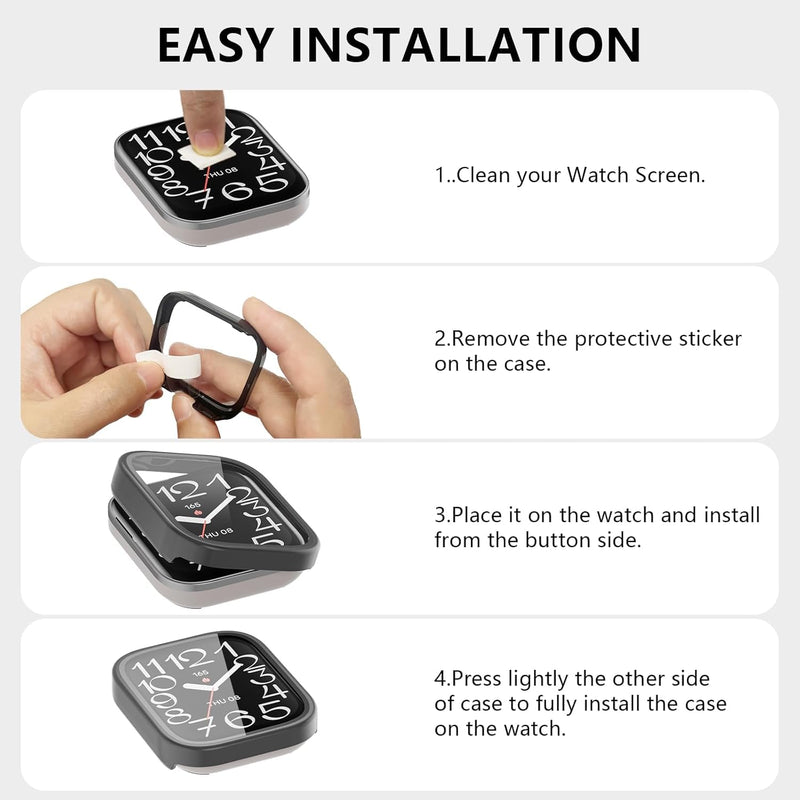 2-Pack Rc-Z Screen Protector Case for Garmin Venu X1 Smartwatch, Hard PC Bumper Built-in Tempered Glass Film Face Cover Replacement Accessories for Women Men, Clear