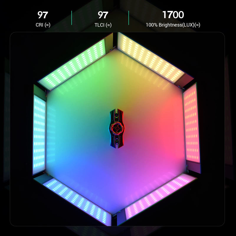 Godox M1 RGB Mini Creative Light,Led Video Light,13W 2500k-8500k Adjustable,CRI97 TLCT 97 RGB 0-360 Full Color,Music Beats Light Function and 40 FX Lighting Effects with Aluminum Alloy Shell(Green) Green