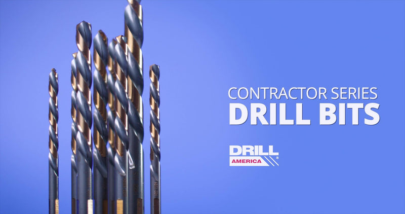 Drill America 1-1/4" Reduced Shank High Speed Steel Black & Gold Contractor Drill Bit with 3-Flat 1/2" Shank, KFD3F Series 1-1/4"