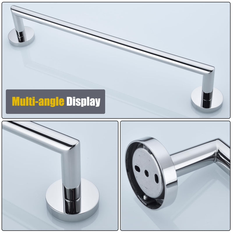 Bathroom Towel Bar, Bath Accessories Thicken Stainless Steel Shower Towel Rack for Bathroom, 18 Inch Towel Holder Wall Mounted Chrome Finish,96018-2-18C. Polished Chrome