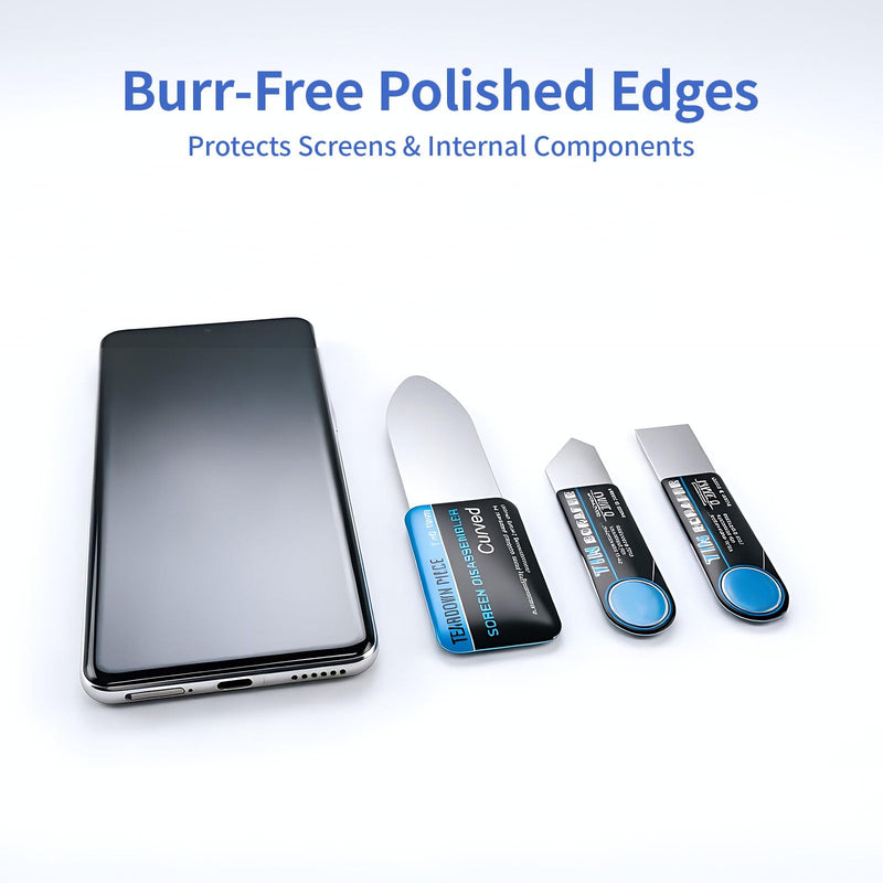 Metal Spudger Pry Tool Kit for Phone, Tablet & Laptop Repair | 2 ultra-thin cards & 4 small spudgers, stainless steel, non-slip grip, opening tool for electronics screen repair (6 Pcs) 6 PCS