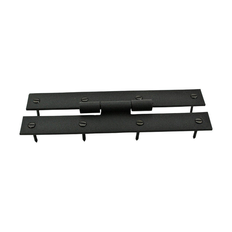 Renovators Supply Manufacturing H Cabinet Hinges 7 in. Black Wrought Iron Kitchen Cabinet Hinge with Hardware Pack of 4