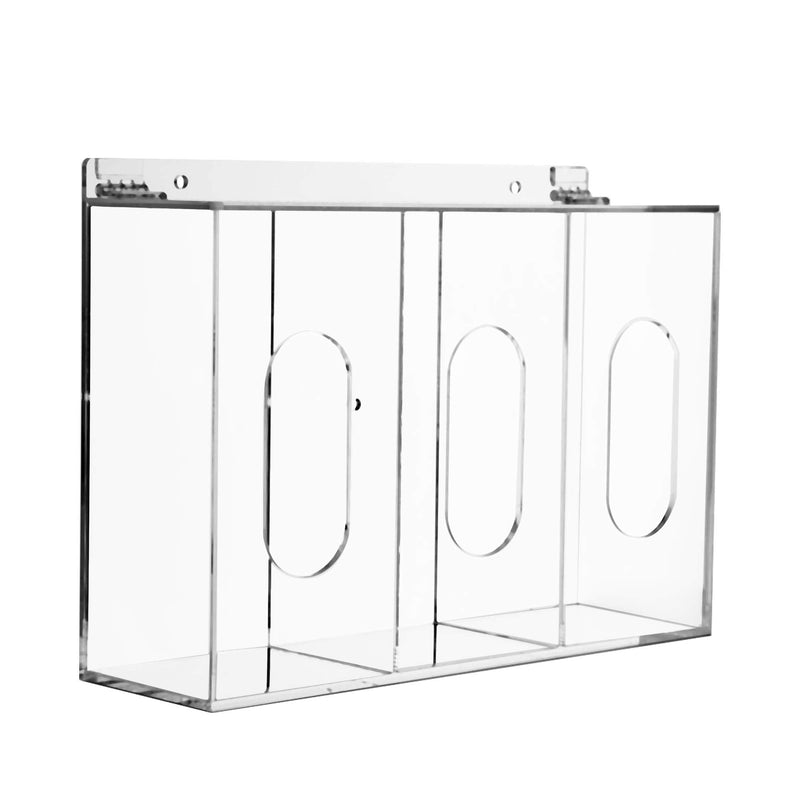 Hairnet & Shoe Cover Dispenser Triple Disposable Mask Plastic Glove Box Holder with Lid Wall Mount Acrylic Clear Storage Containers for Organizing Sanitation Tool Case (clear)