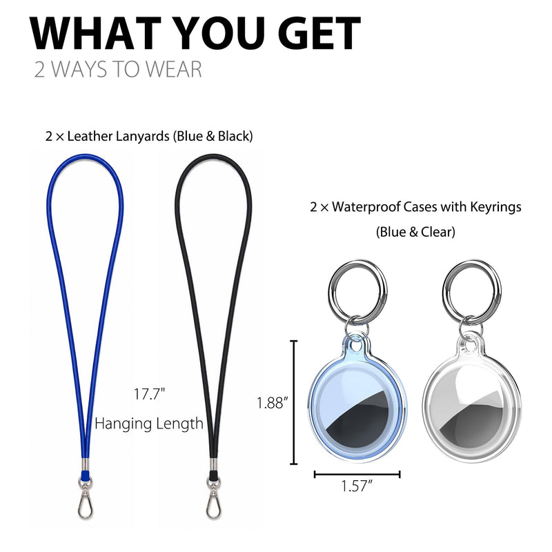 2 Pack Princess Medallion Holder Lanyard, Waterproof Keychain Case Princess Cruise Essentials, Fits 2025 2026 Medallion (Clear-Blue&White) Clear-Blue/White