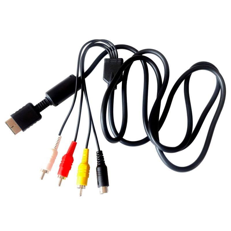 5.9Ft S Video AV Cable for PS3/ PS2/PS1，Compatible with PS1/2/3 | 5.9Ft S-Video Audio Video TV Cord Compatible with PlayStation 1/2/3.Clear audio and video.Plug and play, no setup.