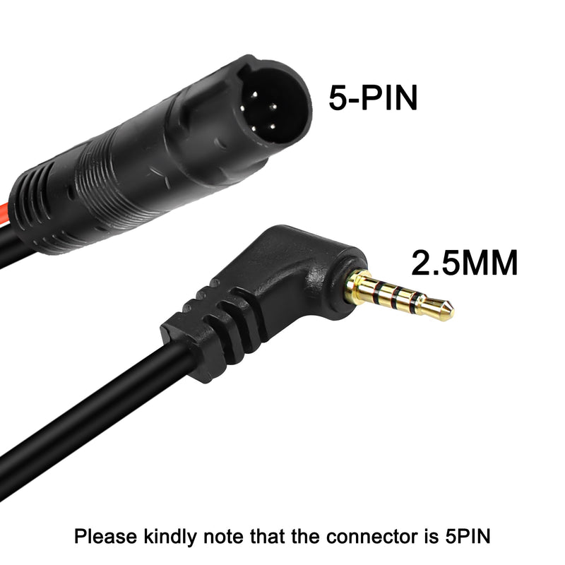 MEIRYFA 5 Pin Dash Cam Cable Rear View Camera Wire 5 Pin Male to 2.5mm Male Plug Car Backup Camera Reverse Mirror Extension Cord for Trucks,RV,Bus (32.8FT)