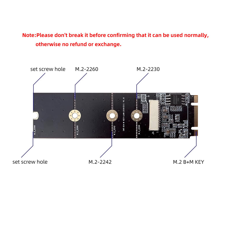 M.2 A E Key to 2.5 Gigabit Ethernet,Support youyeetoo X1X86 SBC, Intel i226 2.5G Ethernet Server NIC, Interface Card10/100/1000/2500 Mbps RJ45 LAN, Support 2230 M.2 A+E Key