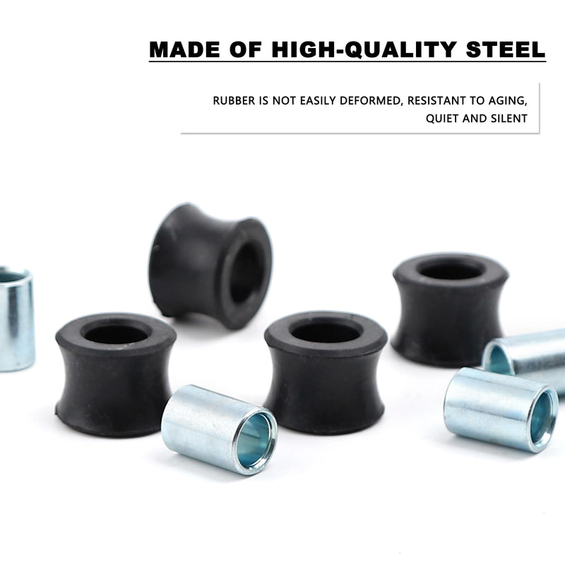 Minho 4Pcs 10MM Rear Shock Absorbing Suspension Bushing Set in Rubber Material Compatible with Most Motorcycles Scooter ATV UTV Go Kart,Black Color black ID; 10MM