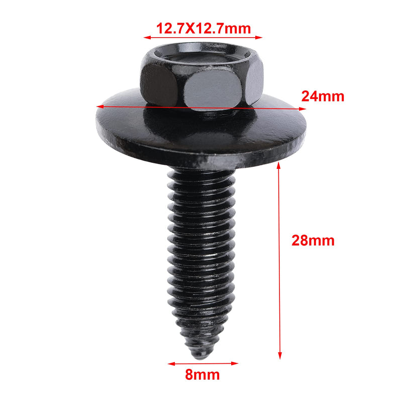 10Sets M8-1.25 Screws & U-Nuts (Pack of 2) One Size (Pack of 2)