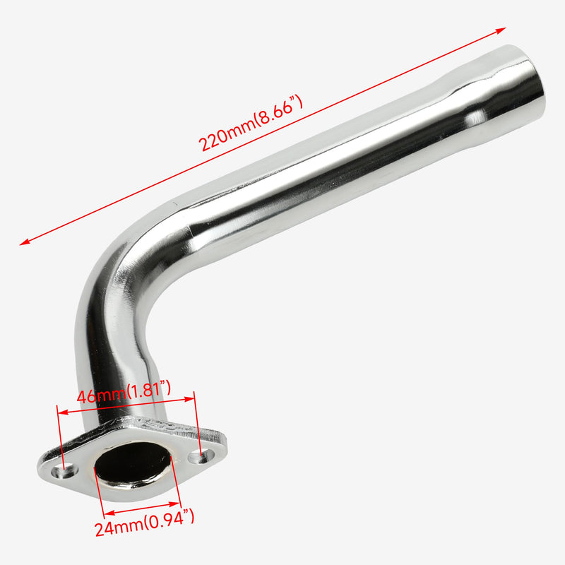 YOXUFA 212cc Performance Exhaust Pipe Header for Predator 212cc 224cc 196cc Coleman CT200U CT200U-EX BT200X Baja Warrior Massimo MB200 GX160 GX200 6.5hp Mini Bike Go Kart Parts with Heat Shield Tape Silver