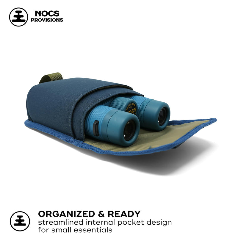 Nocs Provisions 42mm Binocular Pouch for Nocs 32mm Binoculars, Crossbody or Pack Mount Accessory - Harbor Blue