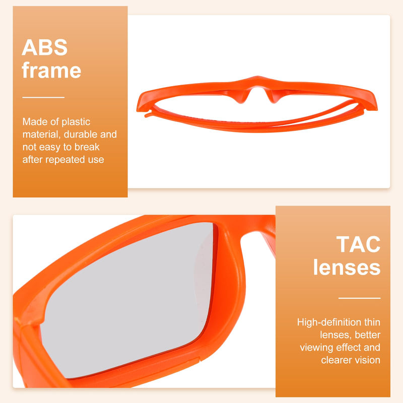 MECCANIXITY Polarized 3D Viewing Glasses, Passive Circular 3D Glasses for Anaglyph Movie Cinema Game TV Photo Projector Orange 1