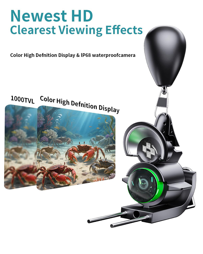Fishing Camera with Infrared Night Vision Light,220° Wide Angle Monitoring of Fish，Portable Fish Finder with 100ft Cable, 4.3 Inch LCD and Upgraded HD Lens for Ice Lake Boat Kayak Fishing