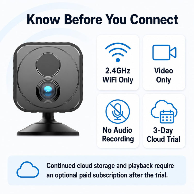 Mini Camera Wireless 4K WiFi Security Camera, Battery Powered PIR Alerts | 150° wide view for home, pet and office monitoring, 1200mAh rechargeable battery with up to 30-day standby and app control