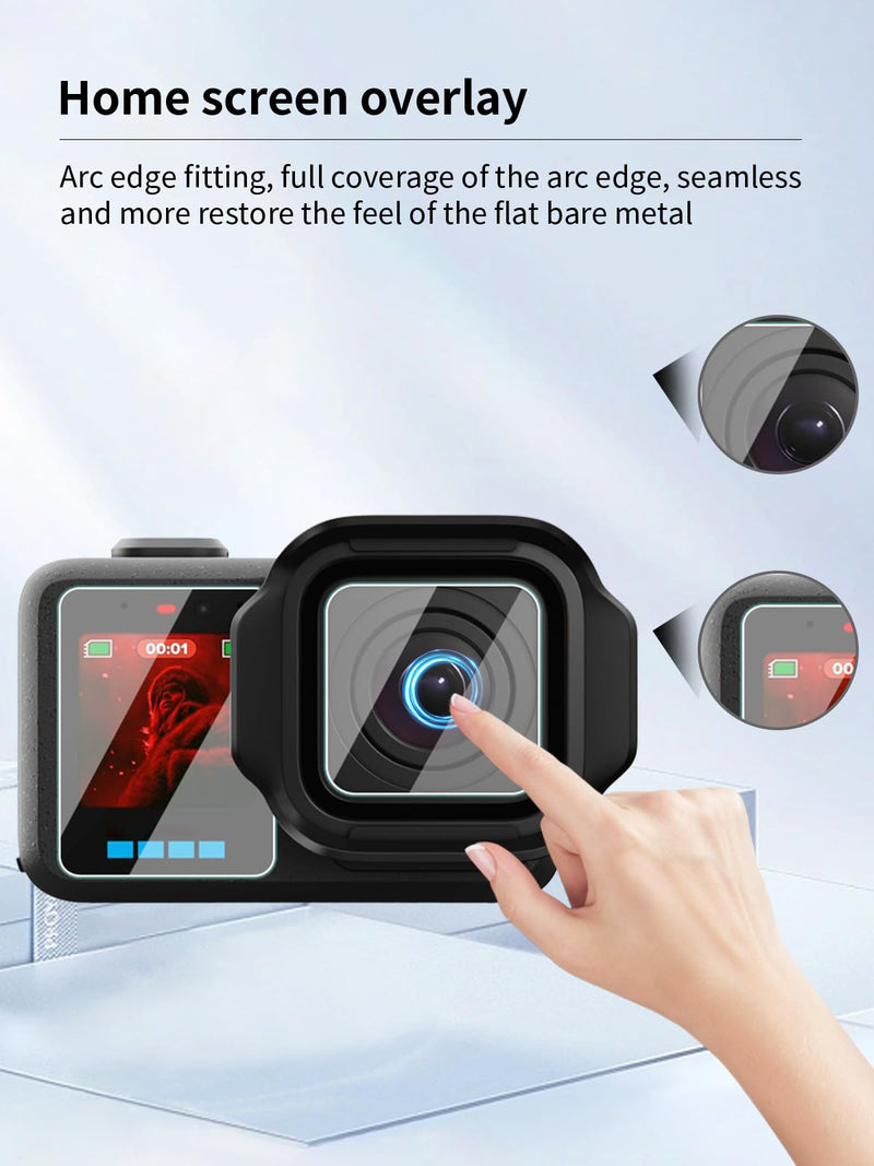 Tempered Glass Screen Protector for GoPro Mission 1/1 PRO, 1 Set | Anti-Scratch 9H Hardness Tempered Glass Flim,Touch Sensitive Edges Bubble Free Easy to Install,HD Clear.