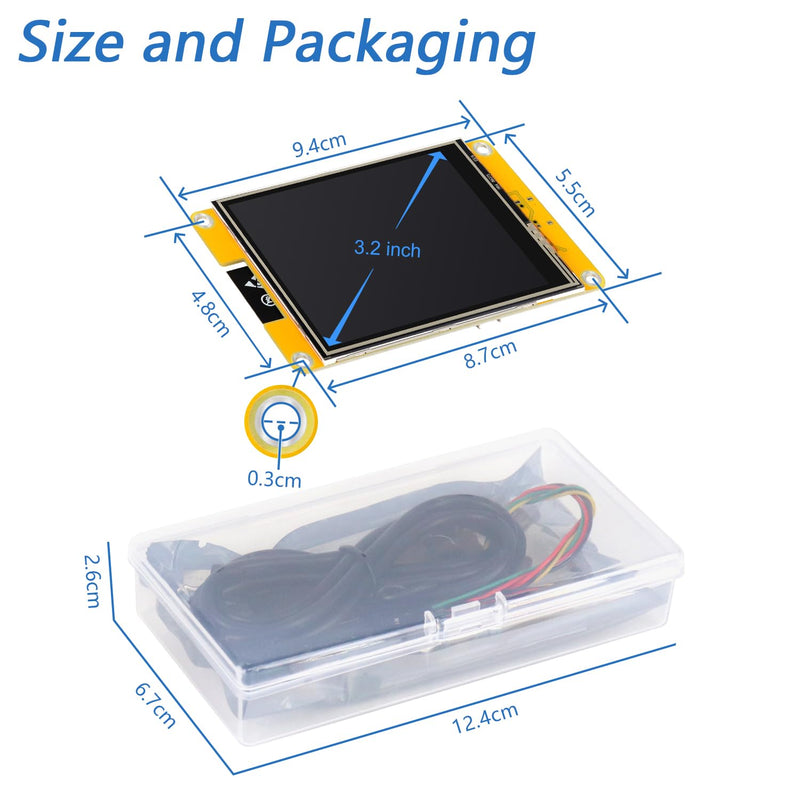 Freenove ESP32 Display CYD, 3.2 Inch Touchscreen Monitor, 240x320 Pixel IPS TFT LCD Screen ST7789 Driver, Dual-core 32-bit 240 MHz Microcontroller WiFi+BT, C Code LVGL Example Projects Tutorial 3.2 Inch ST7789 IPS Touch