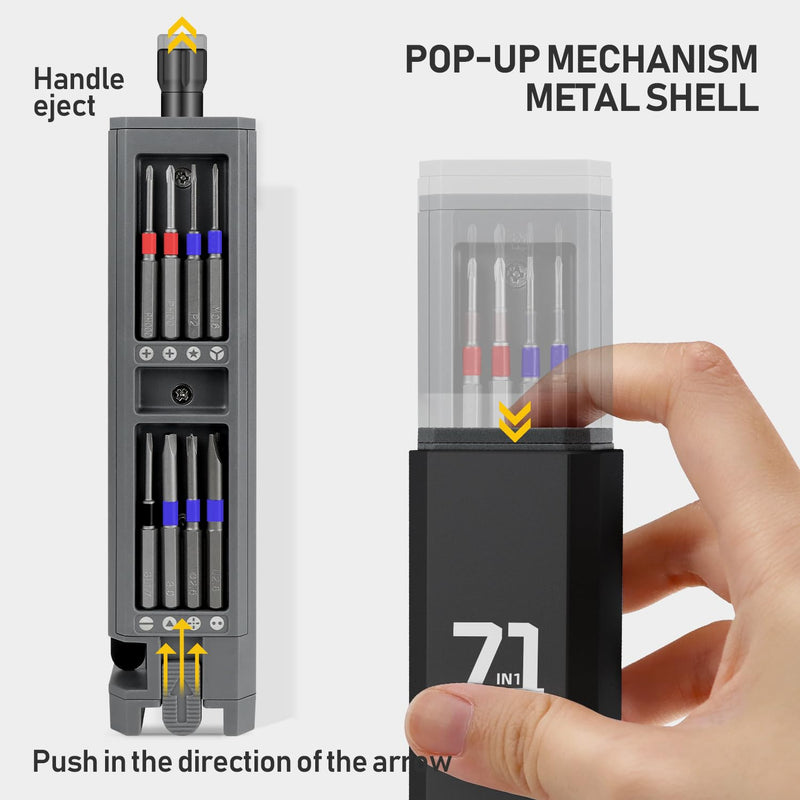 ZOE Precision screwdriver set,71 in 1 small screwdriver sets with case and magnetizer,Mini magnetic screwdriver set for Tablets,PC,phones,Watches,PS5,Toys,Cameras repairing kit,mini tool kit Black 71 IN 1 black