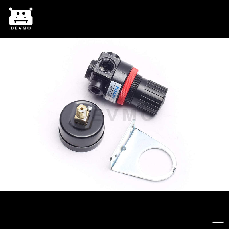 Air Control Compressor Pressure Gauge Relief Regulating Regulator Valve AR2000 Aluminum Alloy with Gauge