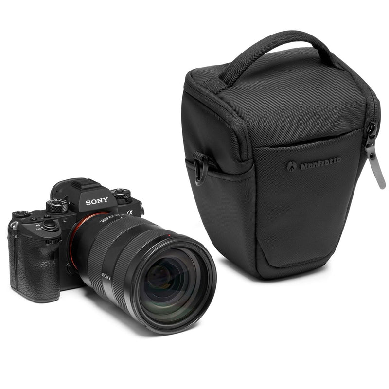 Manfrotto Advanced Holster S III, Case for Mirrorless Camera with Lens, Camera Bag with Tripod Mount and Rain Cover, Photography Accessories Small