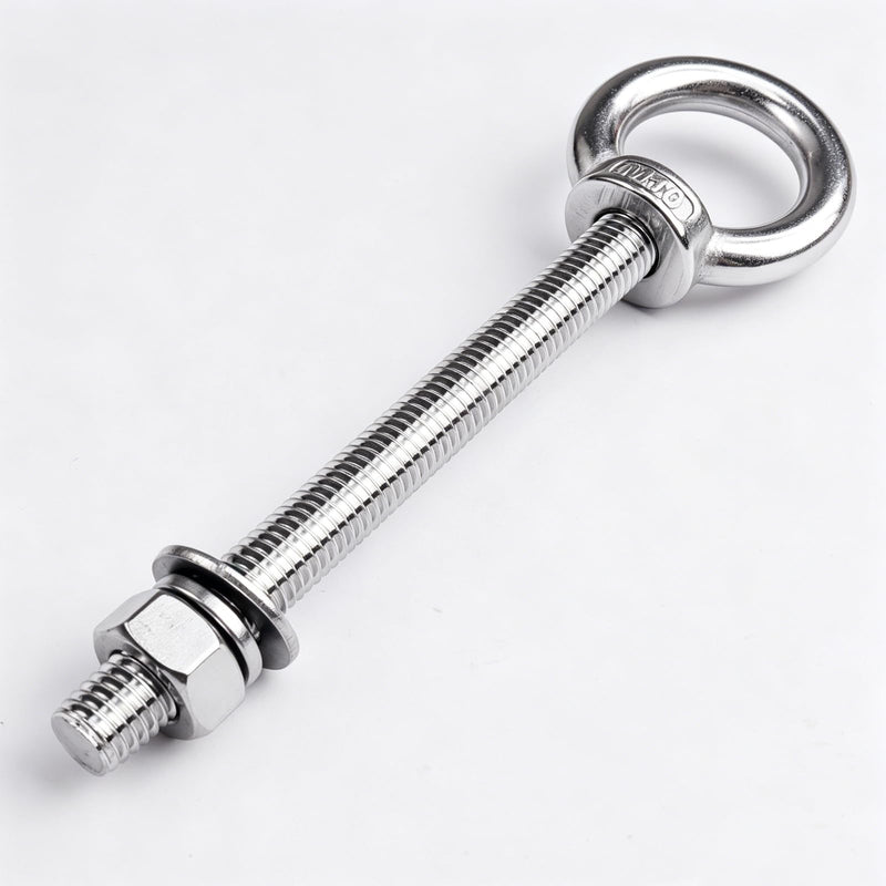10 Pack M10 x 100mm Threaded Eyebolts with Nuts Washers,Stainless Steel Marine Grade Shoulder Eye Bolt,Eyebolts for DIY, Furniture,Swing, and Outdoor Use (M10 x 100mm)
