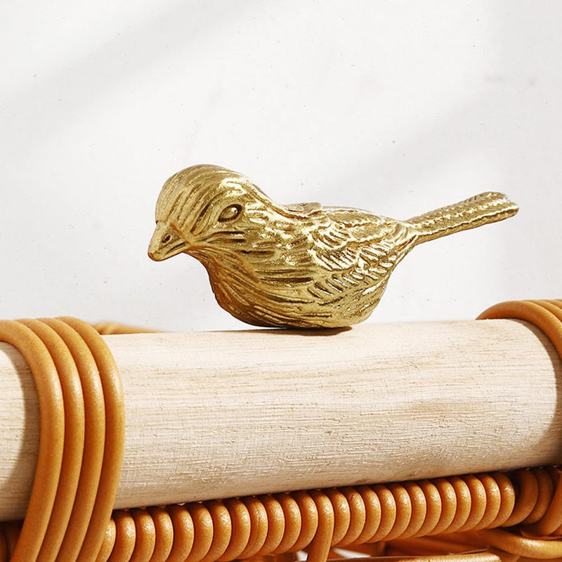 Gold Cabinet Knobs, Bird Shape Cabinet Drawer Knobs Handles, Zinc Alloy Gold Animal Knobs for Dresser for Home Kitchen, 4 Pack